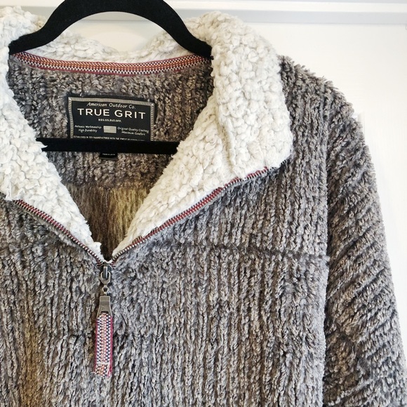 True Grit Frosty Cord Pile Sherpa Sweater Medium - Picture 3 of 7